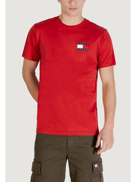 Tommy Jeans Tommy Jeans T-shirt TJM SLIM ESSENTIAL FLAG TEE EXT Rosso Slim Fit