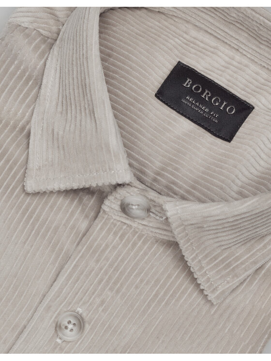 Borgio Borgio Koszula velletri 00614 Beżowy Relaxed Fit