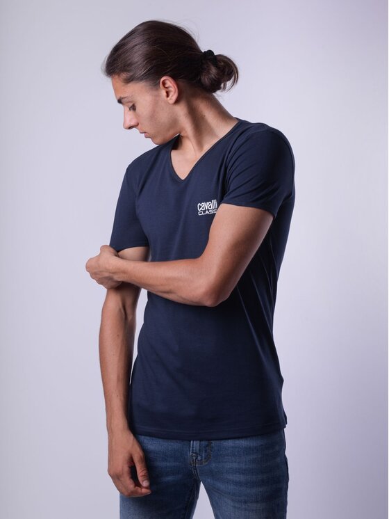 Cavalli Class T shirt T SHIRT CAVALLI CLASS Blu Regular Fit Modivo