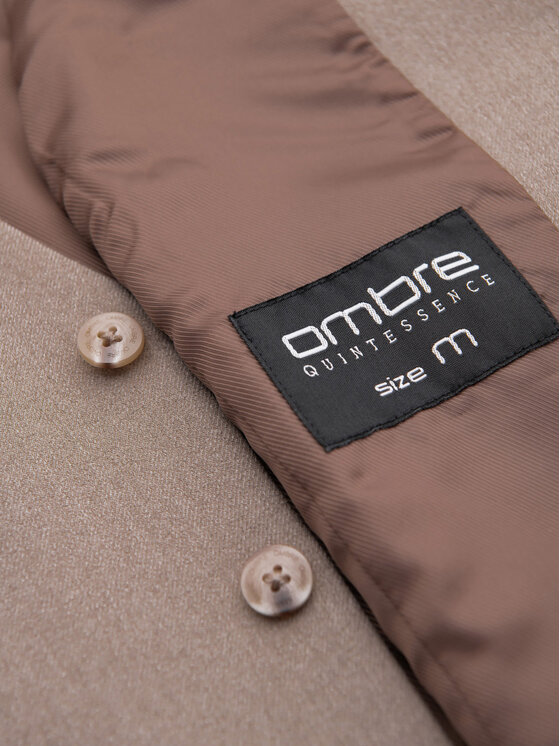 Ombre Ombre Kamizelka V64 Beżowy Slim Fit