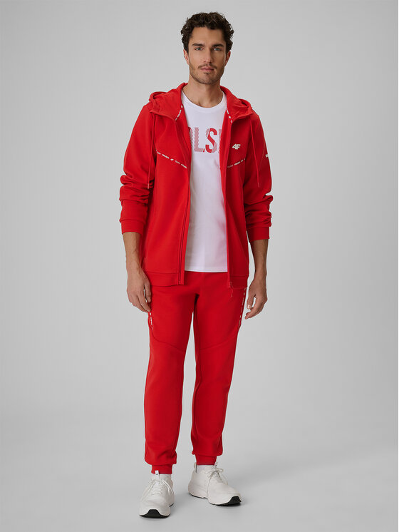 4F 4F Joggery STREFA KIBICA Czerwony Regular Fit