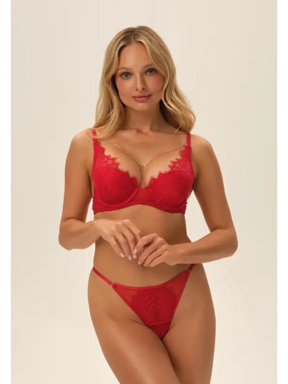Esotiq Esotiq Biustonosz push-up 41762 Czerwony