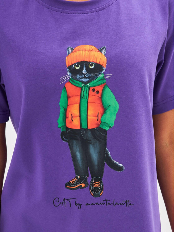 CAT by maniita lacitta CAT by maniita lacitta T-Shirt Printed T-shirt Fioletowy Regular Fit