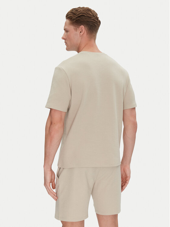 BOSS BOSS T-Shirt Waffle 50535891 Beżowy Regular Fit