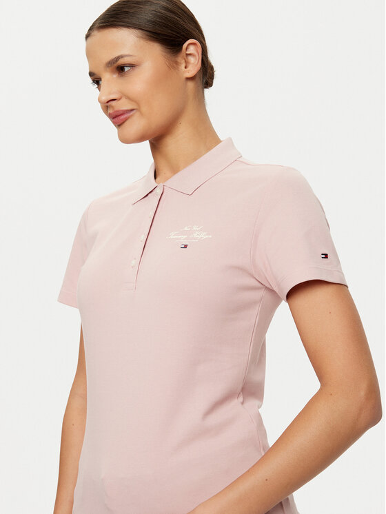 Tommy Hilfiger Tommy Hilfiger Polo WW0WW43930 Różowy Slim Fit