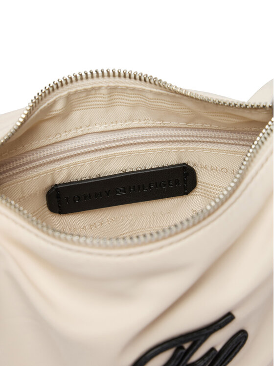 Tommy Hilfiger Tommy Hilfiger Borsetta Th Elevated Nylon Mini Crossover AW0AW18623 Écru