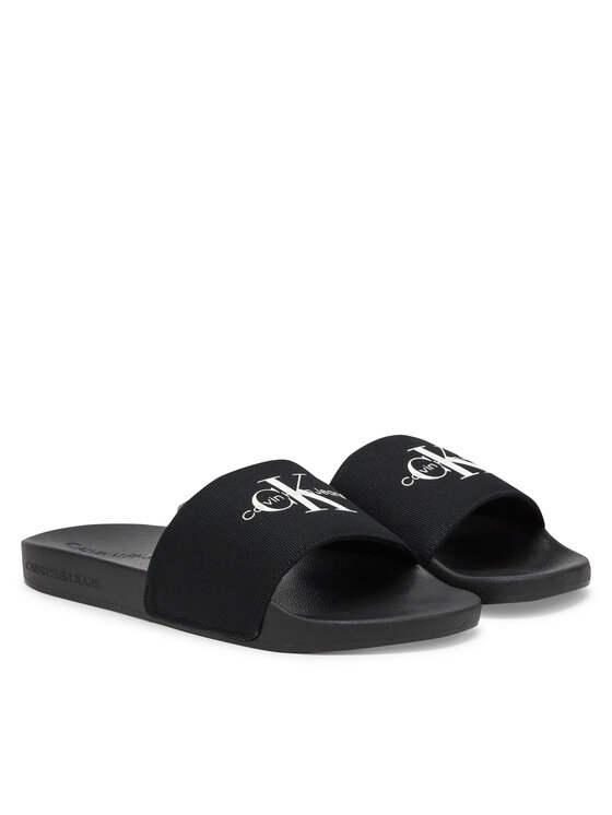 Calvin Klein Jeans Calvin Klein Jeans Şlapi Slide Monogram Cv YM0YM01271 Negru