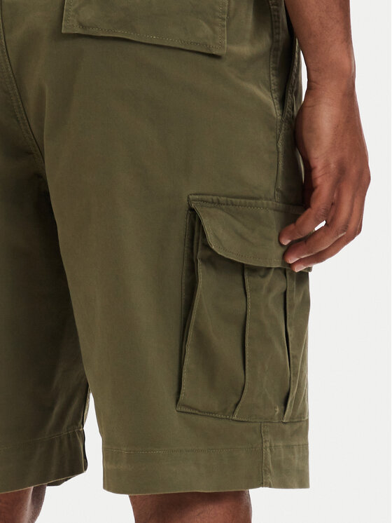 Tommy Hilfiger Tommy Hilfiger Medžiaginiai šortai Twill Cargo MW0MW42350 Chaki Relaxed Fit