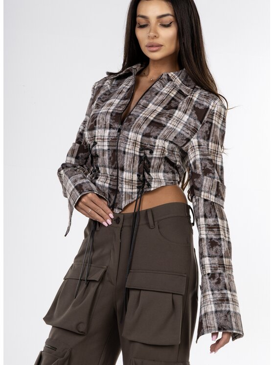 Love Saints Love Saints Koszula L26WF-AT-K03 Brązowy Slim Fit
