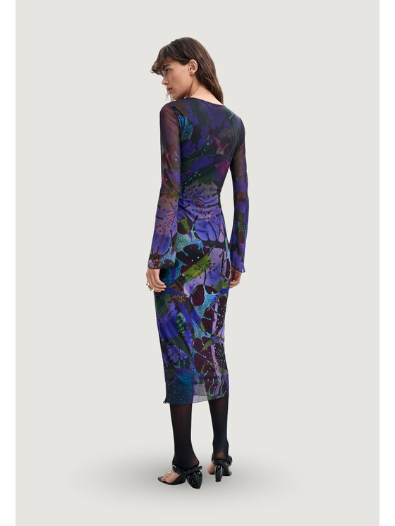 Desigual Desigual Φόρεμα καθημερινό VEST_LEAFS_LACROIX Μωβ Egg Fit
