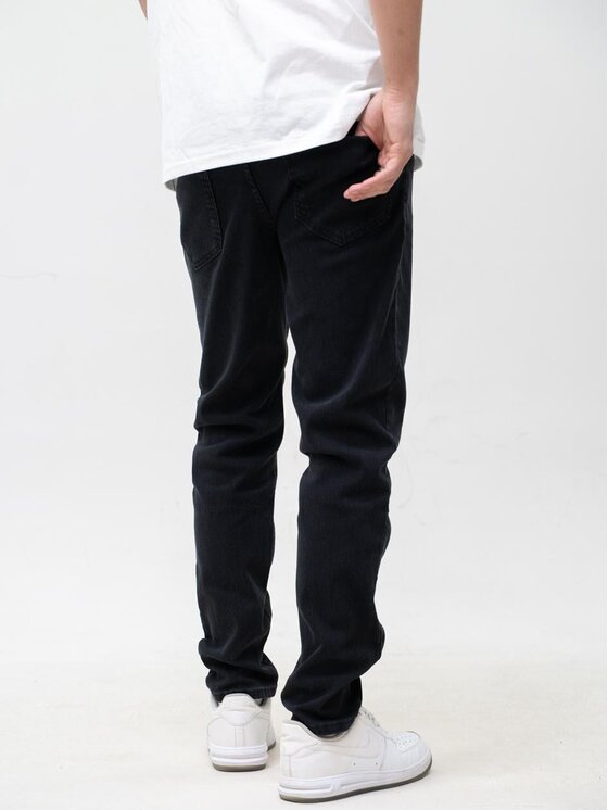 Jigga Wear Jigga Wear Jeansy KLASYCZNE Mini Haft Logo 38 Czarny Regular Fit