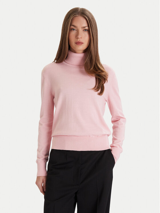 Calvin Klein Calvin Klein Bluză cu gât LV044D371G Roz Regular Fit