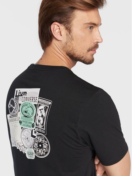 Converse Converse Тишърт Sticker Graphic 10023793-A02 Черен Standard Fit