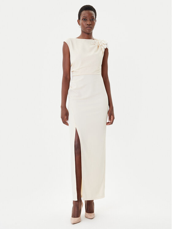 Rinascimento Rinascimento Abendkleid CFC0020094002 Beige Slim Fit