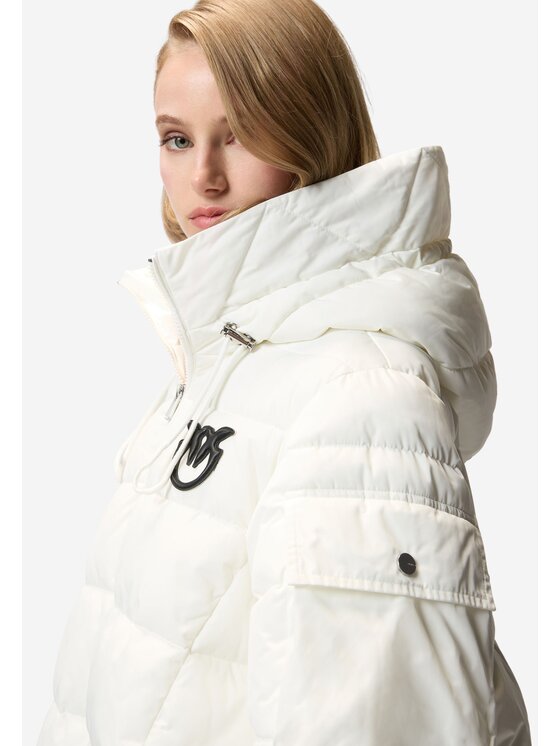 PINKO PINKO Kurtka puchowa Crusca cappa tela mat Biały Regular Fit
