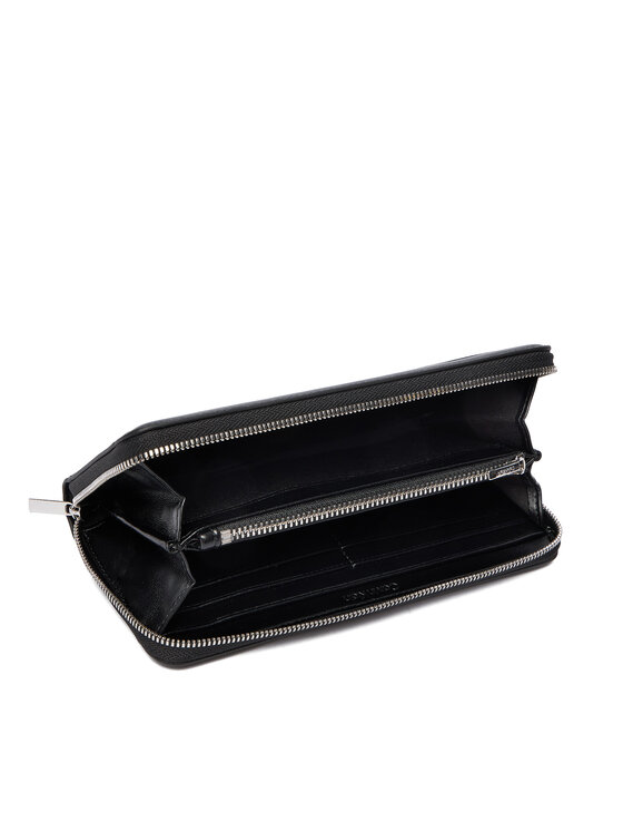 Calvin Klein Calvin Klein Velika ženska denarnica Emblem Aop Embossed Long Wallet LV04F1097G Črna