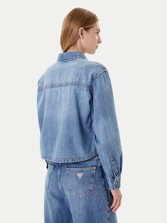 Guess Jeans Guess Jeans Koszula W5YH0D D5M86 Niebieski Regular Fit