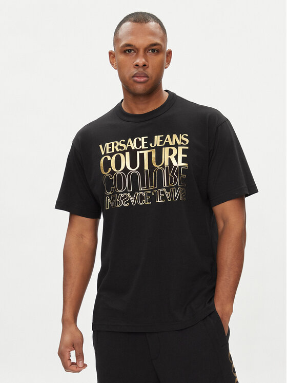 Versace Jeans Couture Versace Jeans Couture T-Shirt 76GAHT10 Černá Regular Fit