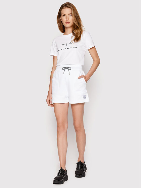 Armani Exchange Armani Exchange Sportovní kraťasy 3LYS84 YJ5VZ 1100 Bílá Regular Fit