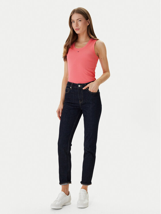 Tommy Jeans Tommy Jeans Marškinėliai Essential DW0DW20673 Rožinė Slim Fit