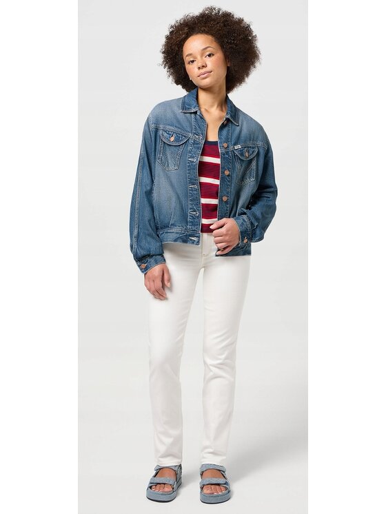 Wrangler Wrangler Kurtka jeansowa Jumbo Trucker Jacket Niebieski Basic Fit