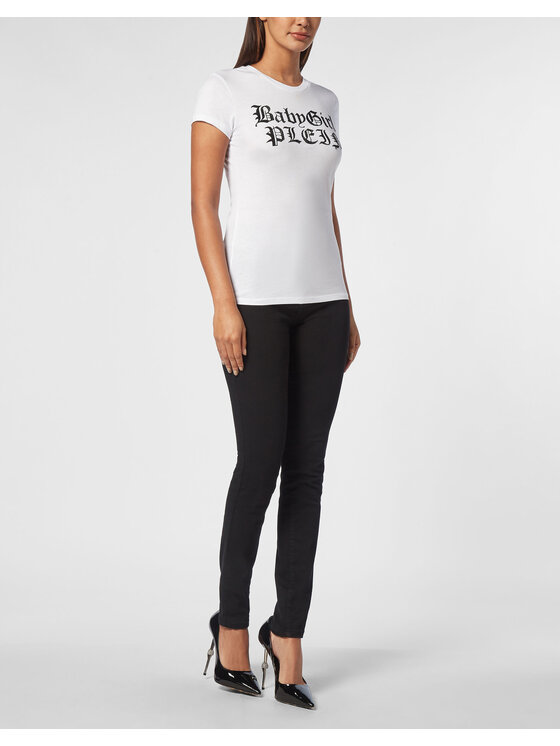 PHILIPP PLEIN PHILIPP PLEIN T-Shirt 20275 Biały Skin Tight Fit