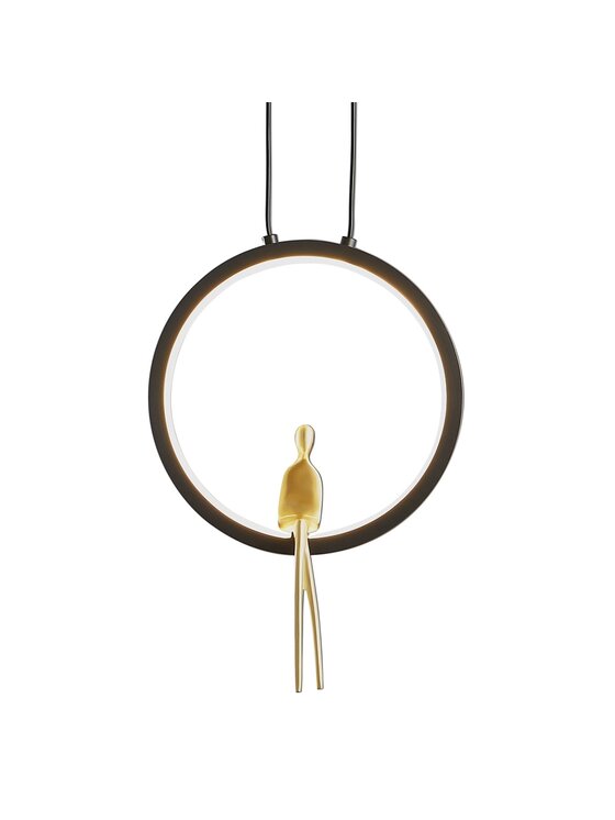 MIAhome MIAhome Lampa wisząca AMICI led czarno złota 27 cm Czarny