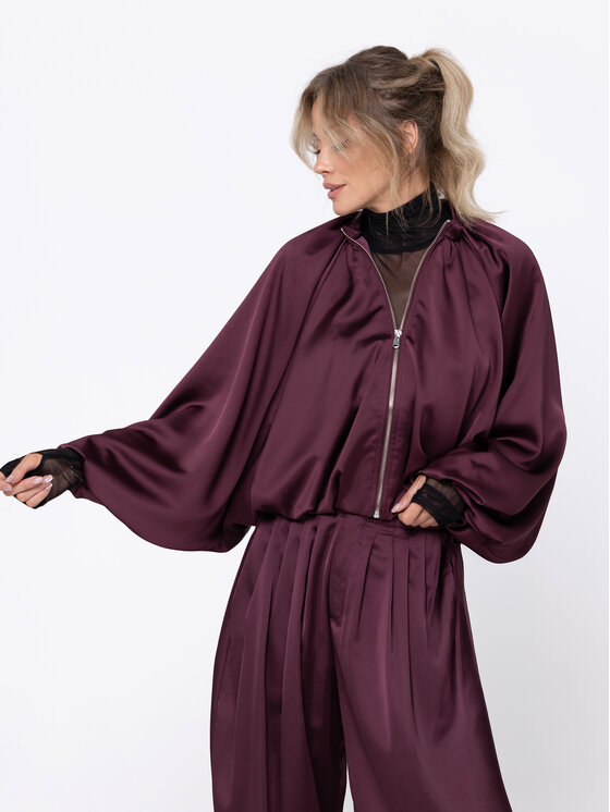 Miss LK Miss LK Kurtka bomber MISSLKB Bordowy Loose Fit