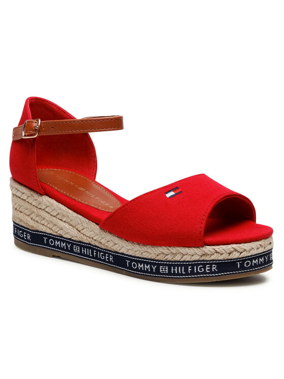 Tommy Hilfiger Tommy Hilfiger Espadryle Rope Wedge Sandal T3A2-31056-0048 M Czerwony
