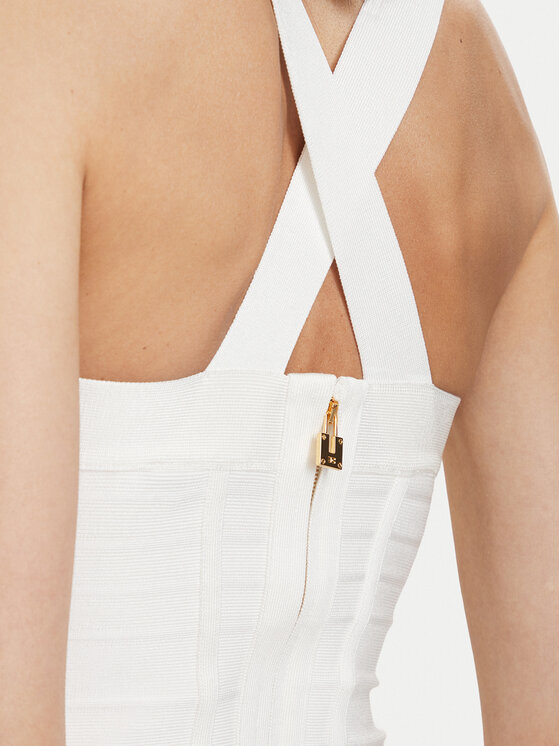 Elisabetta Franchi Elisabetta Franchi Sukienka koktajlowa AM-24D-62E2-V790 Biały Slim Fit