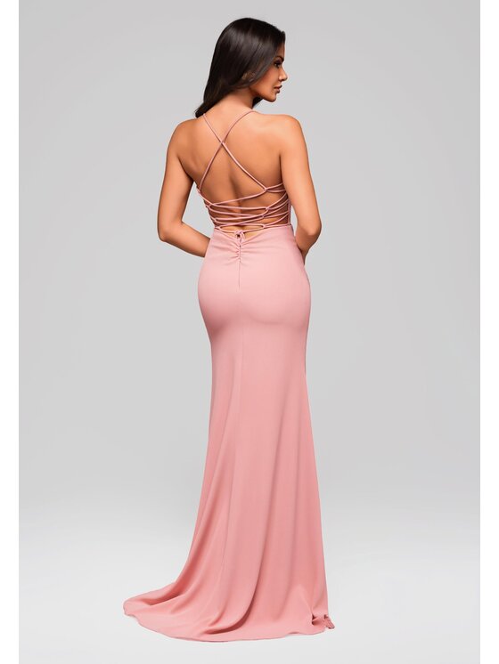 Ombre Ombre Sukienka wieczorowa LA-OM-DLR208 Różowy Regular Fit