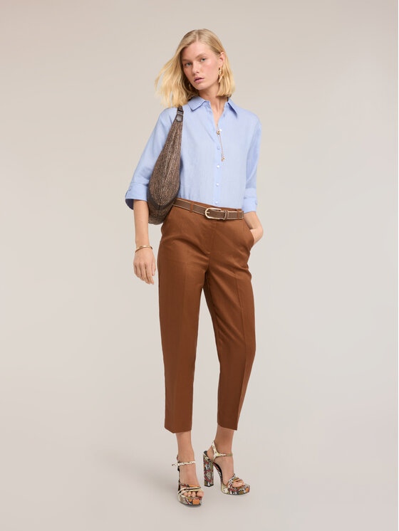 Motivi Motivi Pantaloni di tessuto P096Q004556N0V2 Marrone Slim Fit