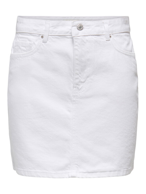 ONLY ONLY Spódnica jeansowa Stella 15339630 Biały Regular Fit