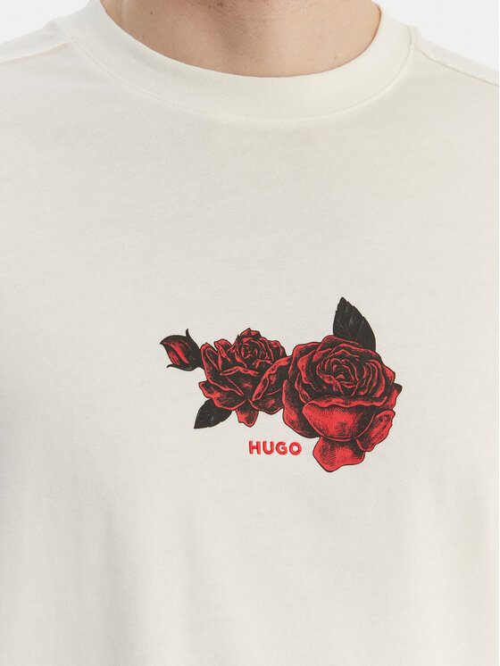 HUGO HUGO Tricou Domans 50564642 Écru Oversize