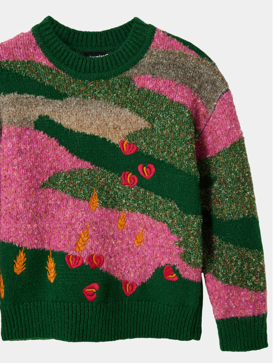 Desigual Desigual Sweter 23WGJF05 Kolorowy Regular Fit