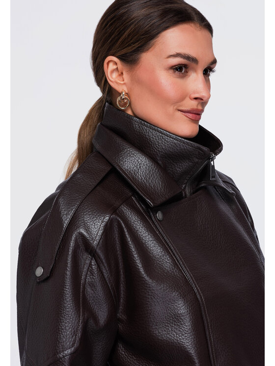 Ombre Ombre Kurtka przejściowa OW-JAFL-0138 Brązowy Oversize