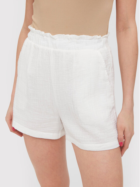 Vero Moda Vero Moda Šortky z materiálu Natali 10262930 Bílá Regular Fit