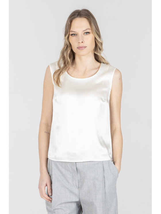 Deni Cler Milano Deni Cler Milano Top W-DC-0006-F2-F8-11-1 Kremowy Regular Fit