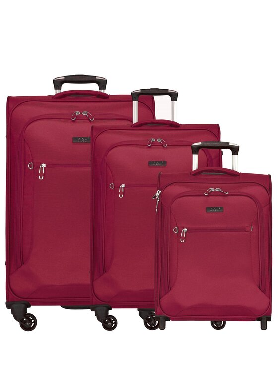 D&N D&N Komplet walizek 125567 Czerwony