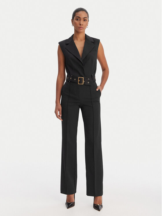 KARL LAGERFELD KARL LAGERFELD Pantaloni din material B1W10003 Negru Straight Leg