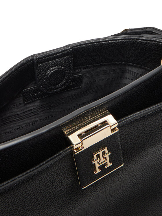 Tommy Hilfiger Tommy Hilfiger Дамска чанта Th Her Med Satchel AW0AW17722 Черен