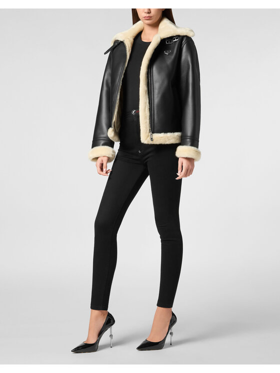 PHILIPP PLEIN PHILIPP PLEIN Vatovaná bunda 22885 Černá Regular Fit