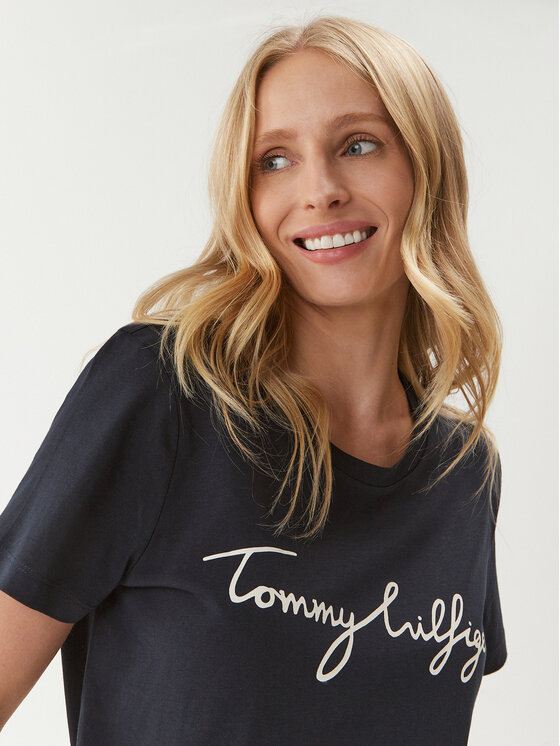 Tommy Hilfiger Tommy Hilfiger T-shirt Heritage Graphic Tee WW0WW24967 Tamnoplava Regular Fit
