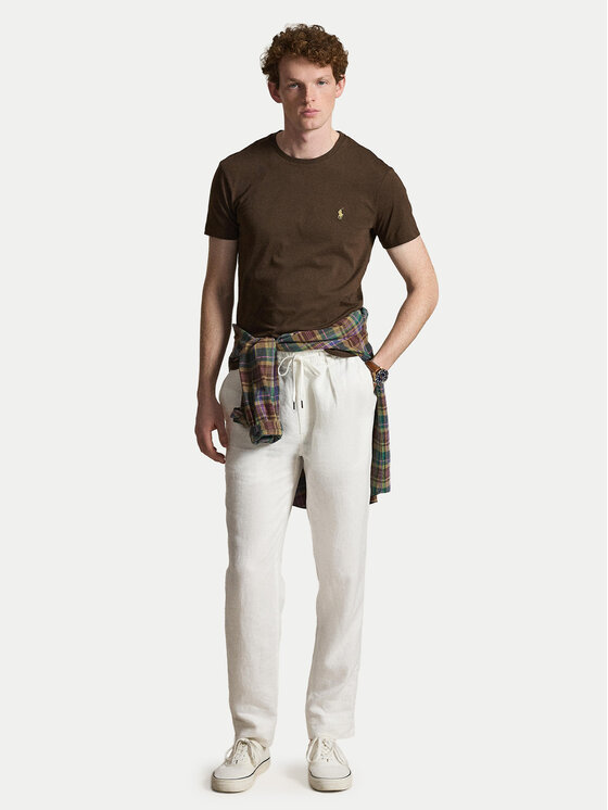 Polo Ralph Lauren Polo Ralph Lauren Тишърт 710671438533 Тъмнокафяв Custom Slim Fit