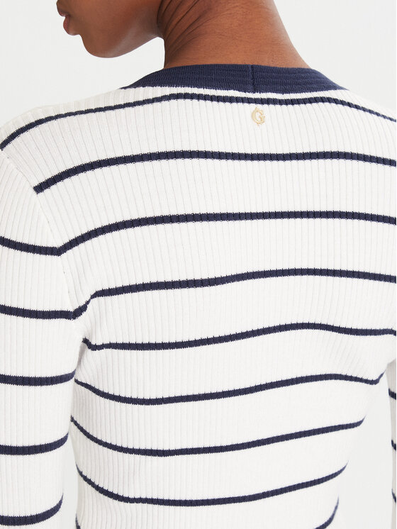 Guess Guess Trikotažinė suknelė W5YK98 Z2YK2 Balta Slim Fit