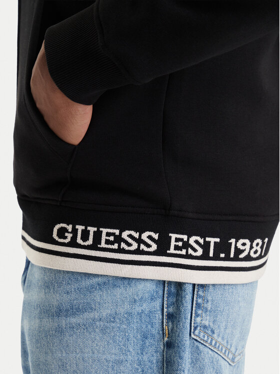 Guess Guess Džemperis ar kapuci M6BQ48 K6168 Melns Regular Fit