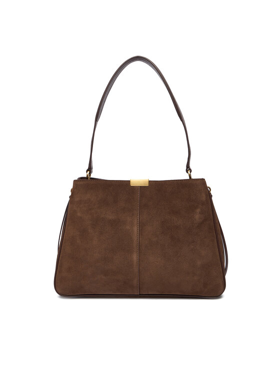 Tommy Hilfiger Tommy Hilfiger Дамска чанта Casual Leather Shoulder Bag Sued AW0AW18201 Кафяв