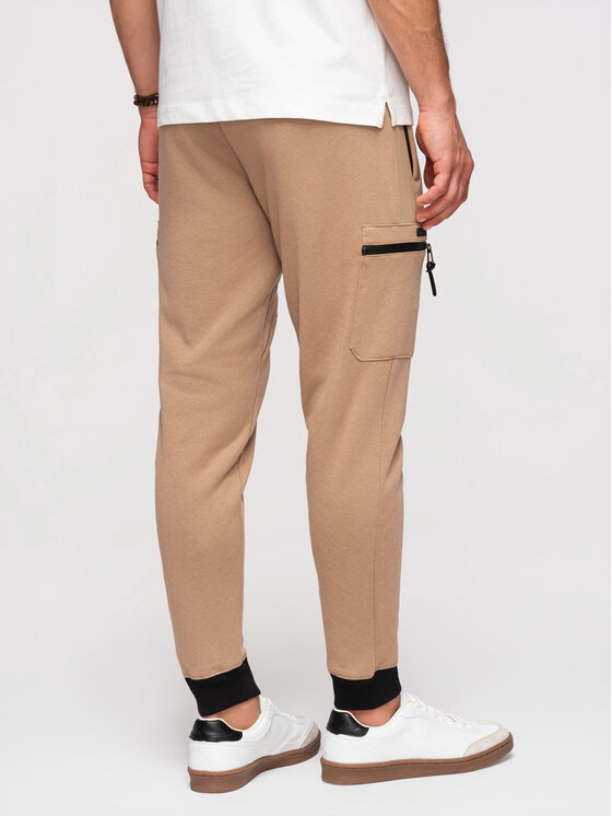 Ombre Ombre Joggery OM-PASK-0222 Beżowy Jogger Fit