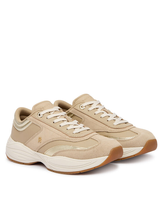 Tommy Hilfiger Tommy Hilfiger Sneakersy Th Modern Sporty Runner Leather FW0FW09590 Beżowy