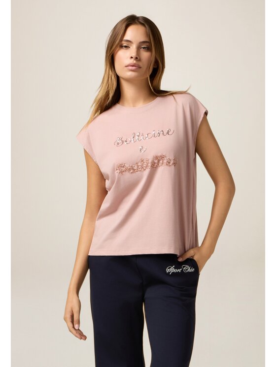 Oltre Oltre T-shirt G032J004392N006 Rosa Regular Fit